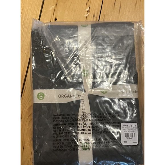 West Elm Organic Cotton Maltelasse Sham Slate / Dark Grey Colored - Picture 3 of 4